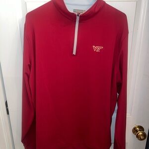 Peter Millar Maroon Quarter-Zip Pullover with VT Logo